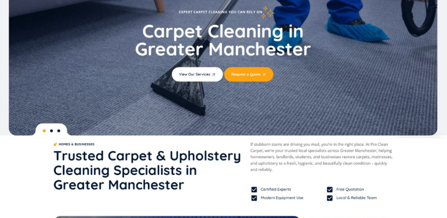 Trusted Carpet & Upholstery Cleaning Specialists in Greater Manchester - Pro Clean Carpet